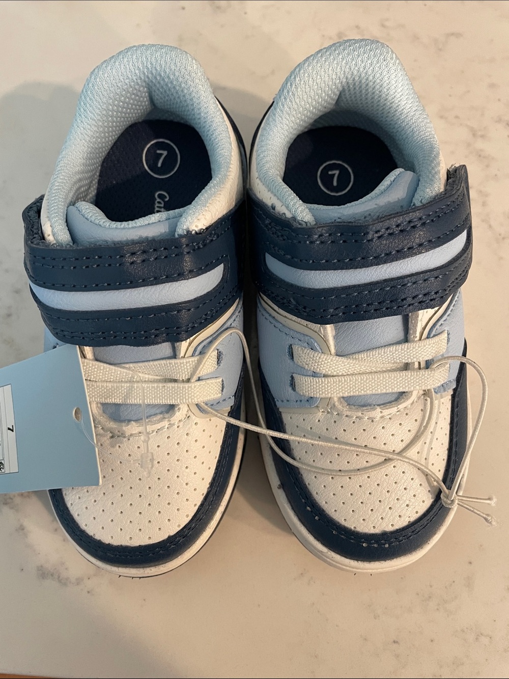 Cat & Jack Navy and White Kids Hook-and-Loop Sneakers